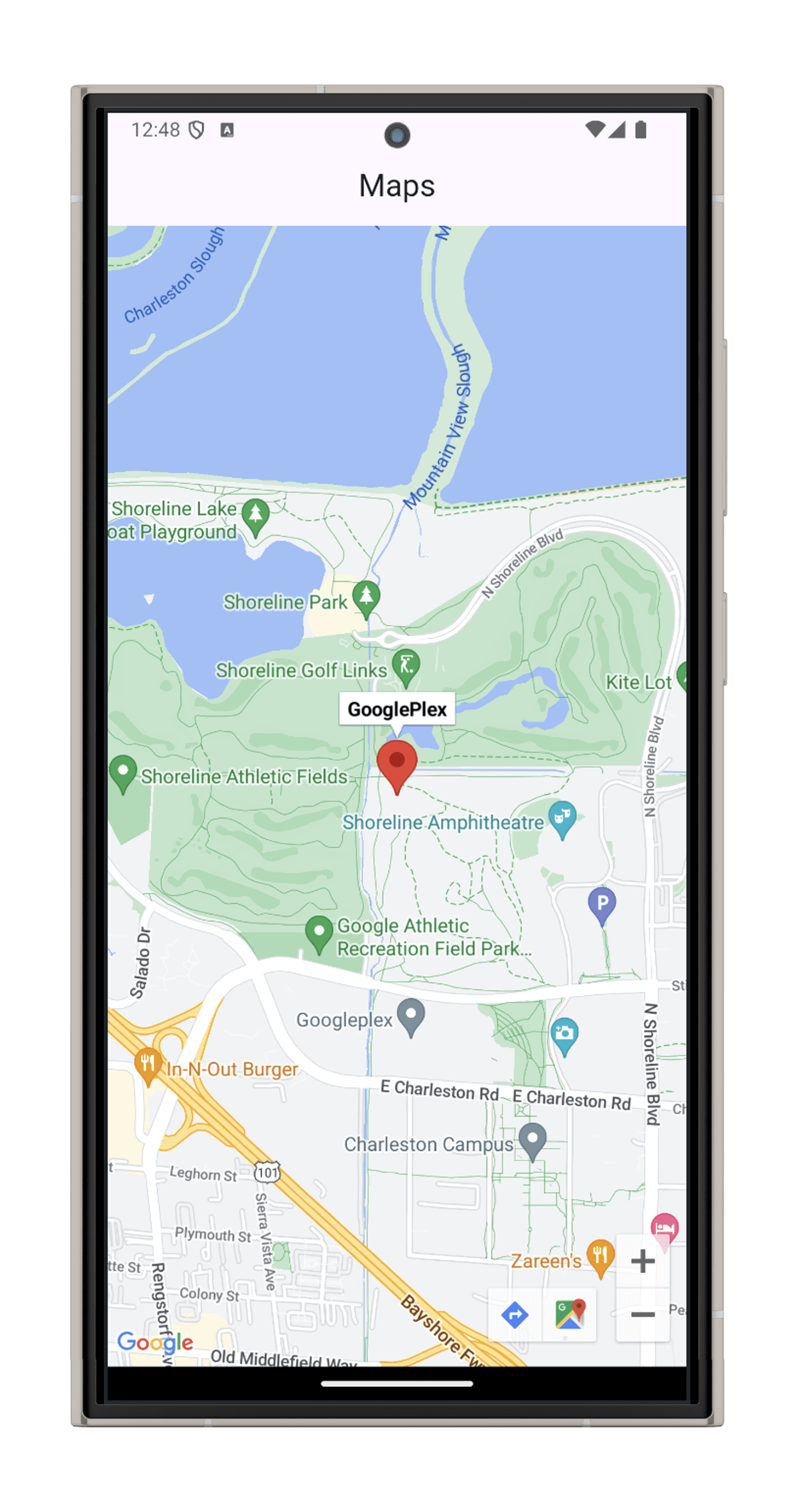 Screenshot of the app