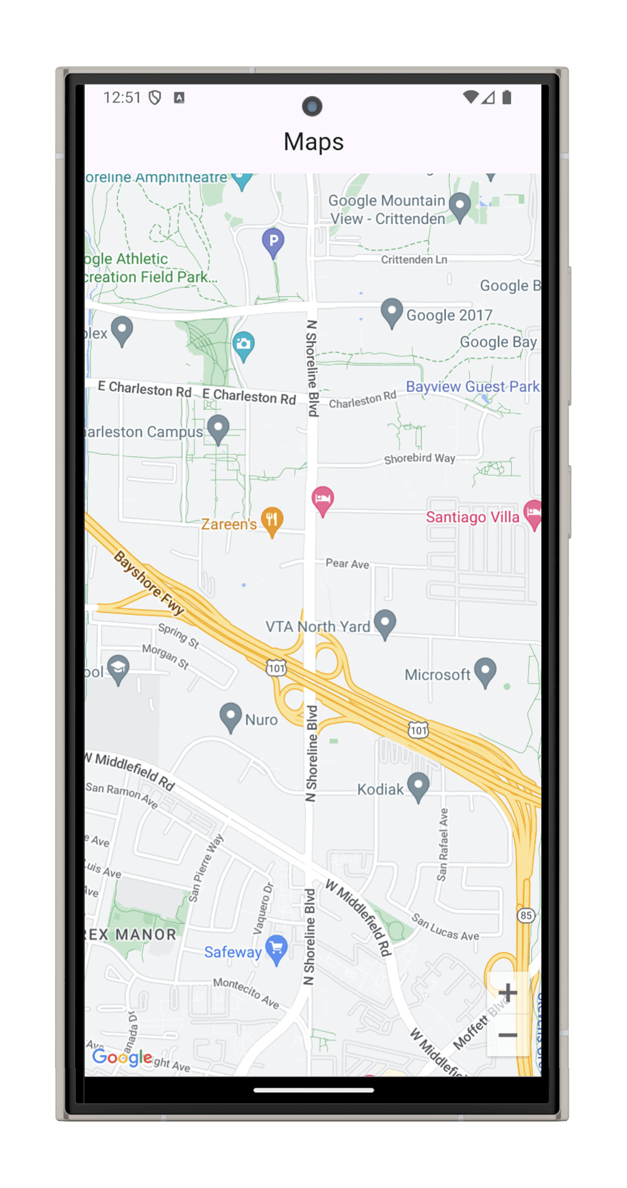 Screenshot of the app