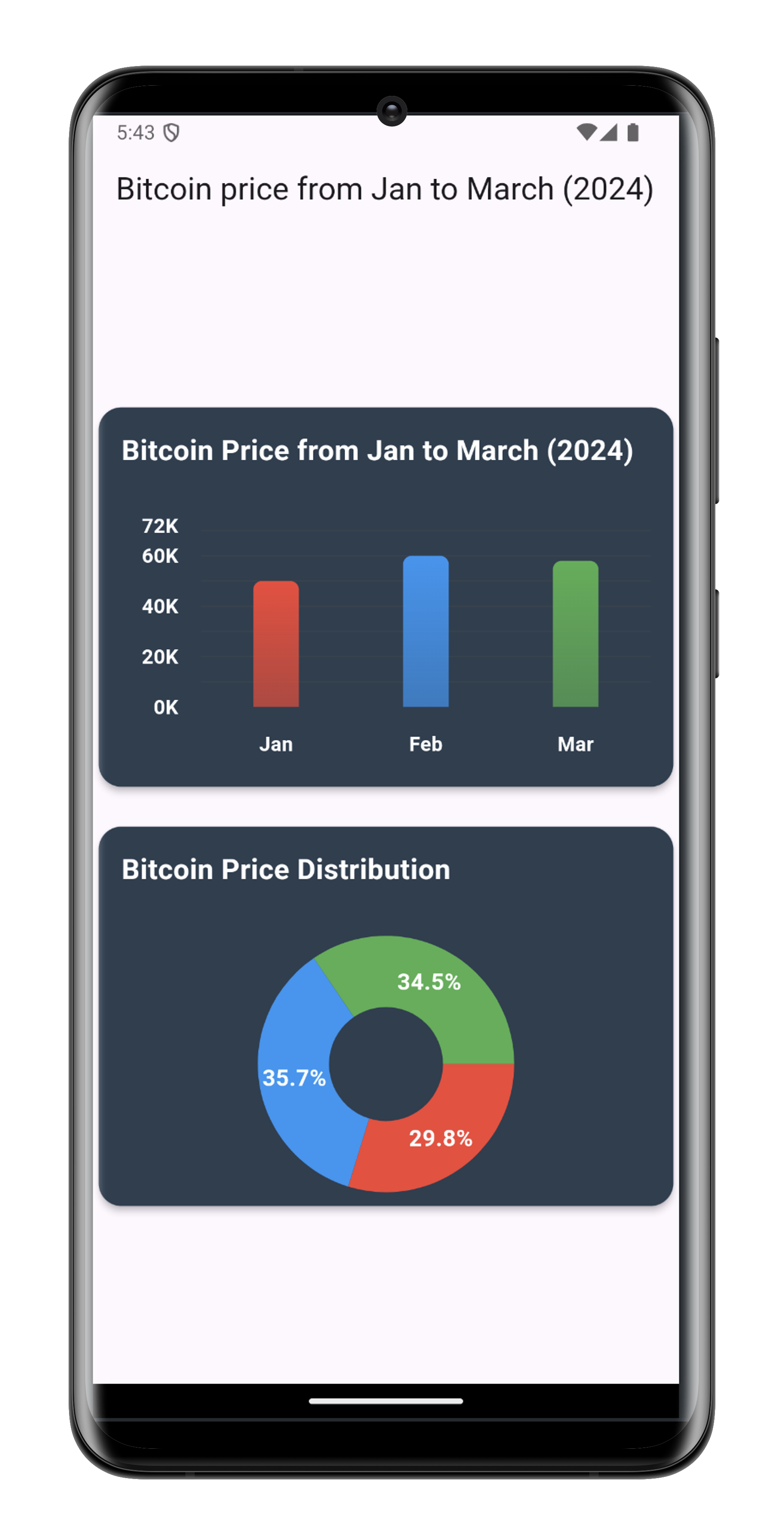 Screenshot of the app