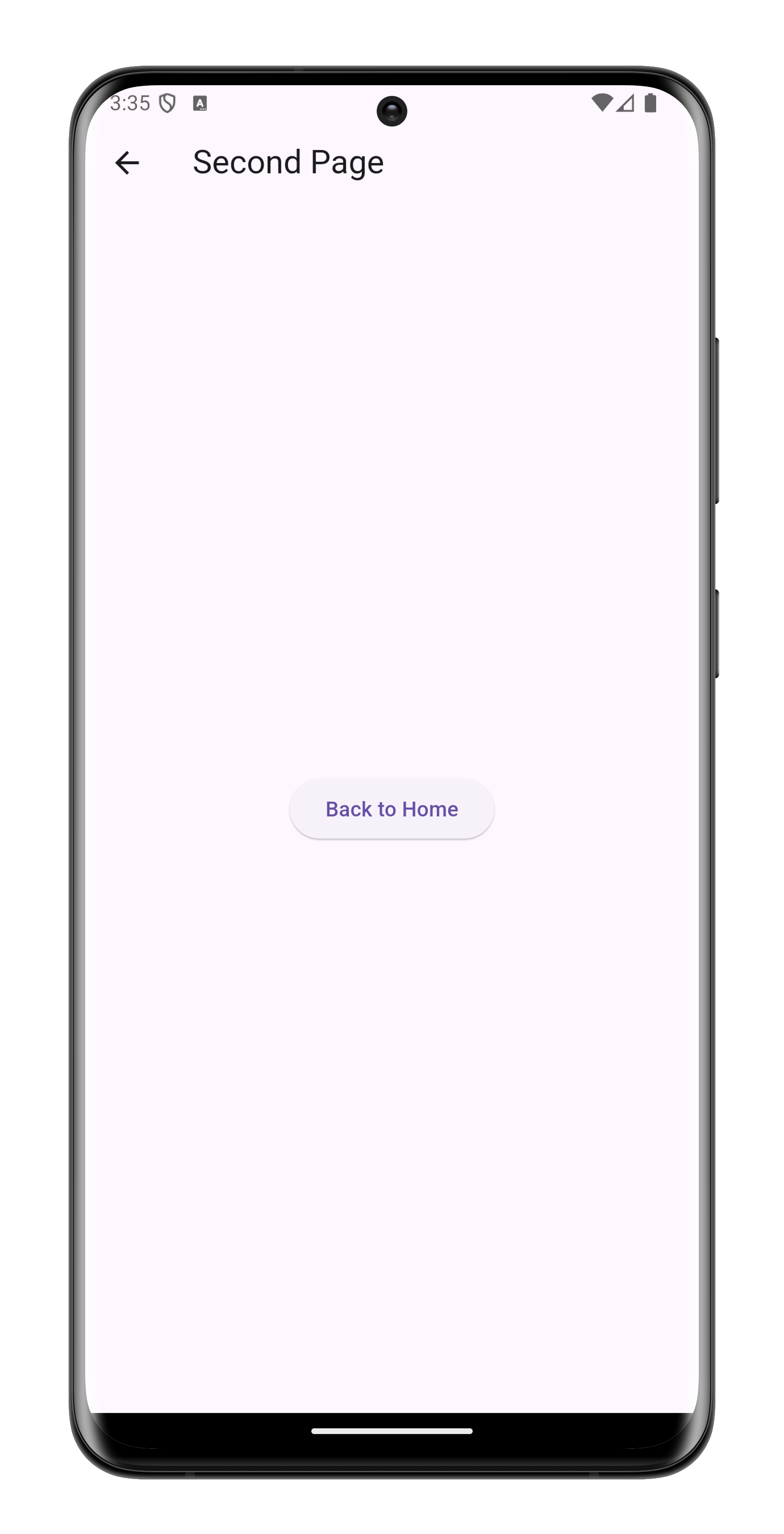 Screenshot of the app
