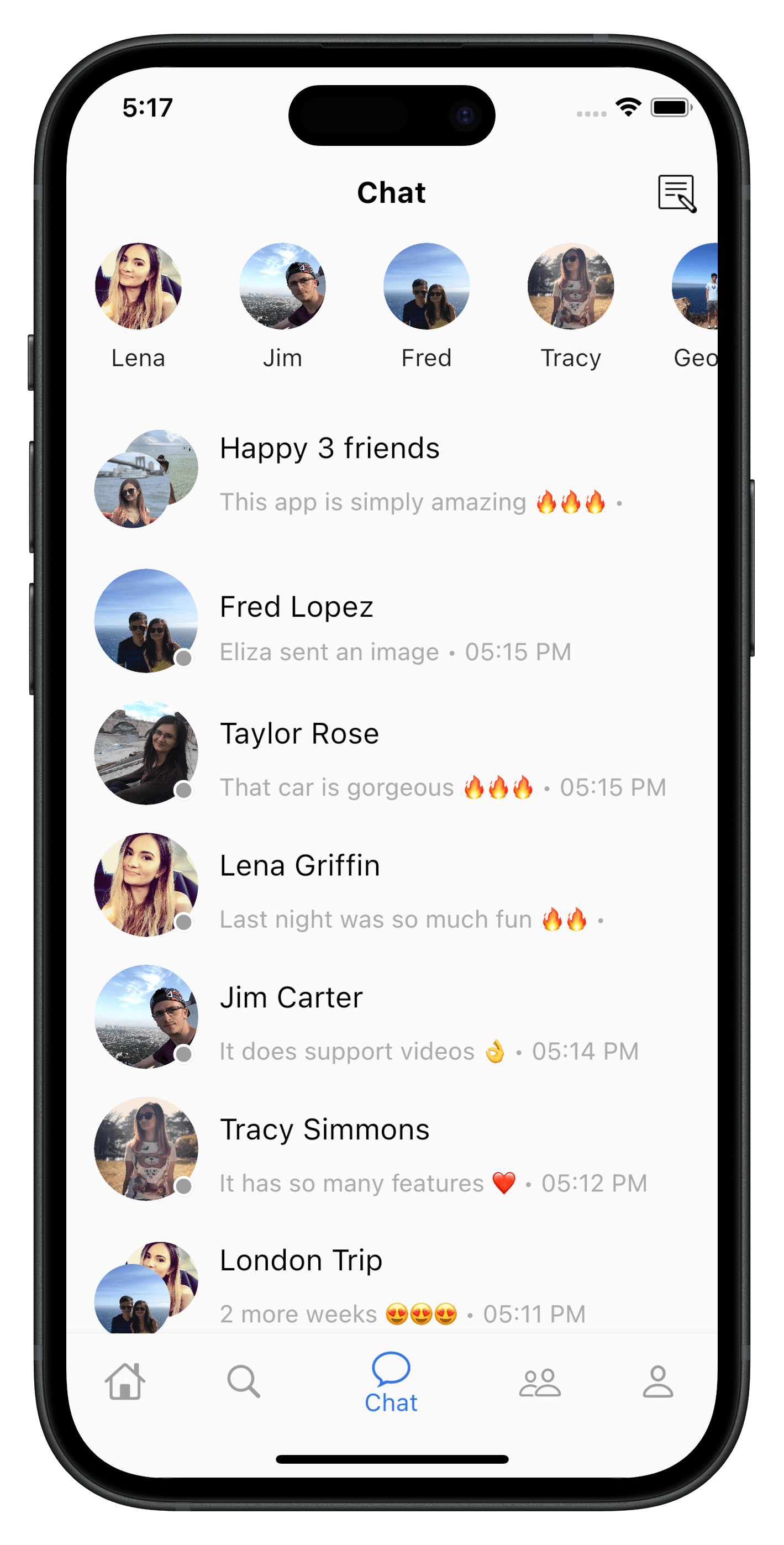 Screenshot of the app