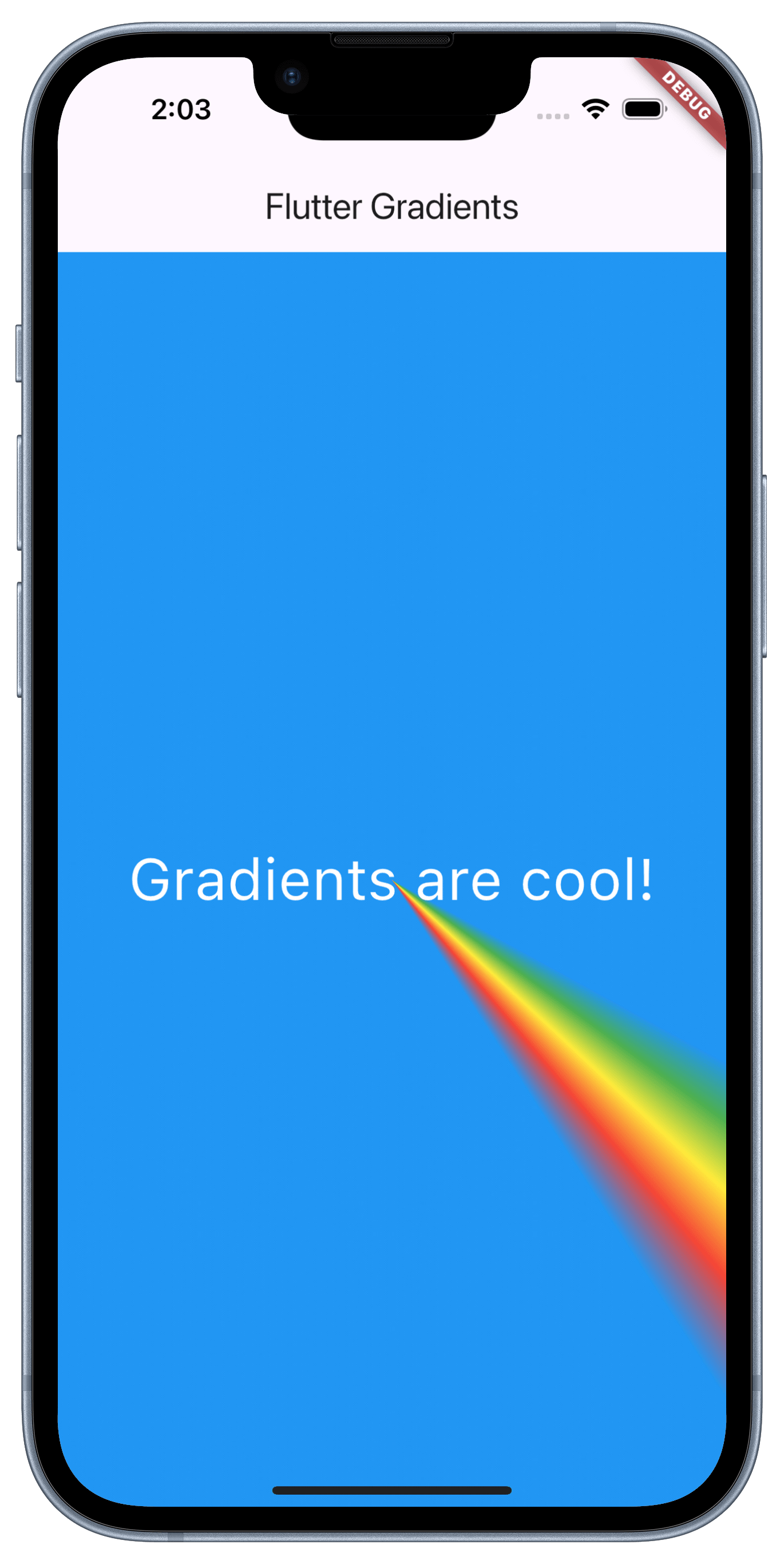 Screenshot of the app