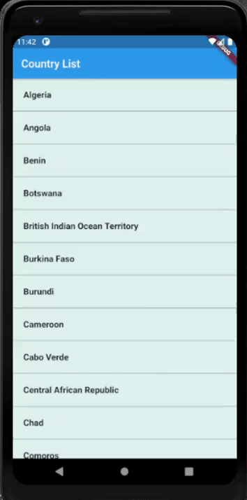 flutter emulator result